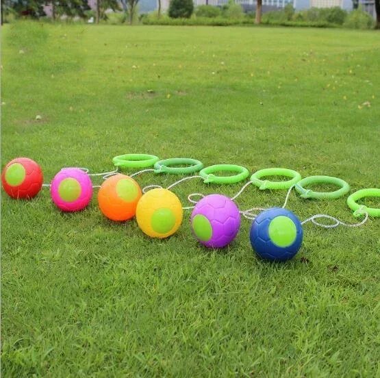 Skip Ball Outdoor Fun Toys Ball Exercise Coordination and Force Reaction Training Swing Ball Balance Hop Classical Skipping Toy