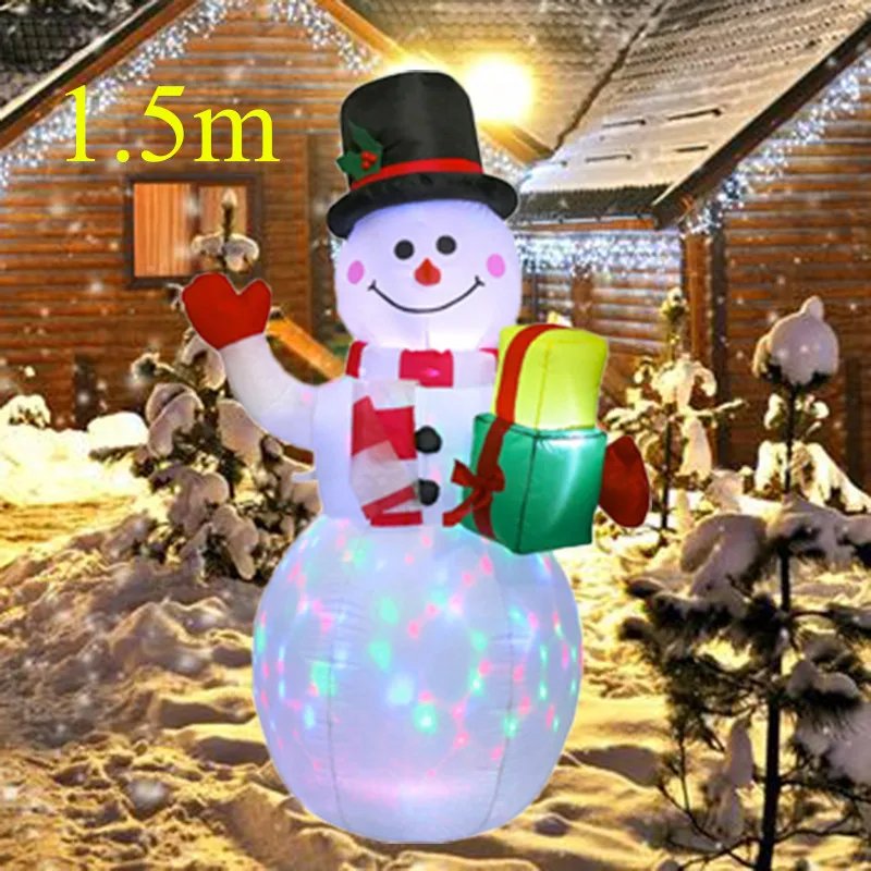 Christmas Inflatable Style Decoration Built-in LED Lights Inflatable Model Outdoor Ornament Xmas Party New Year Garden Decor