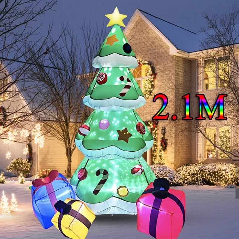 Christmas Inflatable Style Decoration Built-in LED Lights Inflatable Model Outdoor Ornament Xmas Party New Year Garden Decor