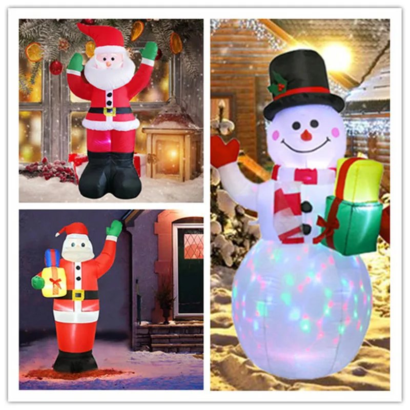 Christmas Inflatable Style Decoration Built-in LED Lights Inflatable Model Outdoor Ornament Xmas Party New Year Garden Decor