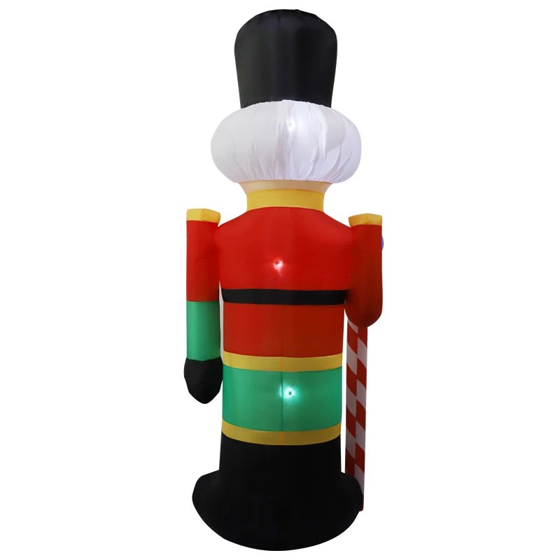 2.4M Inflatable Nutcracker Soldier built-in LED Light Outdoors Christmas Decorations for Indoor Home Yard Garden Xmas Decoratio