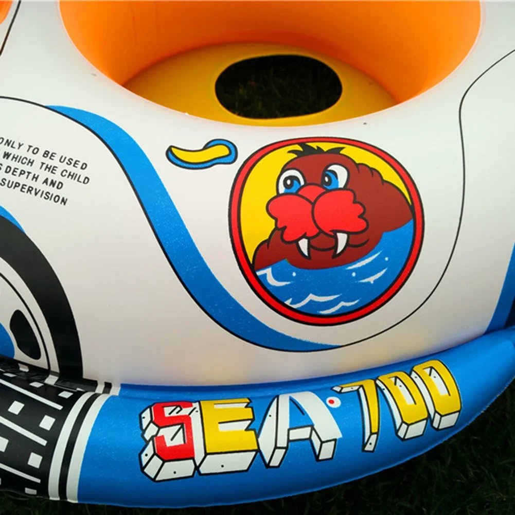 Inflatable Baby Swimming Rings Seat Floating Sun Shade Toddler Swim Circle Fun Pool Bathtub Summer Beach Party Water Toys