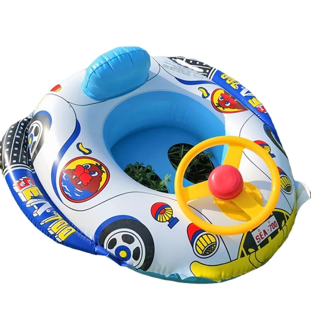 Inflatable Baby Swimming Rings Seat Floating Sun Shade Toddler Swim Circle Fun Pool Bathtub Summer Beach Party Water Toys