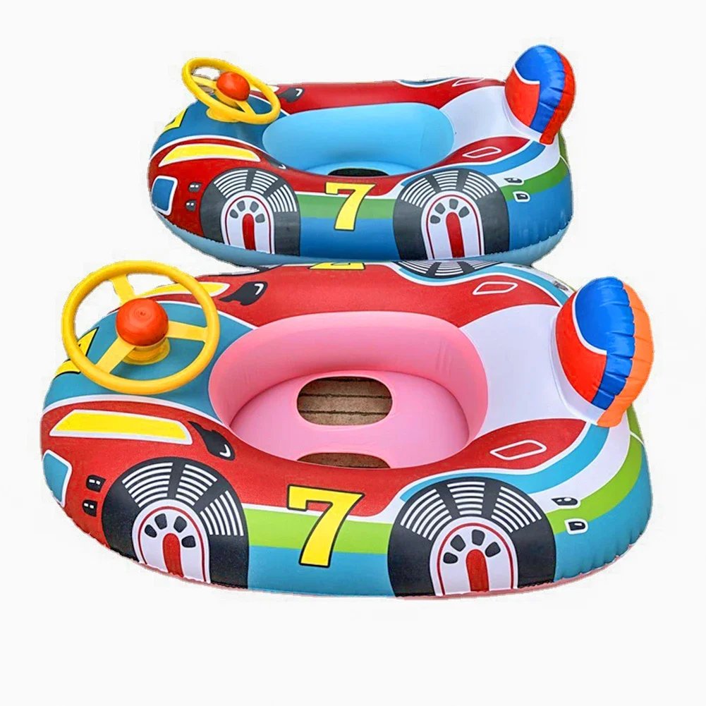 Inflatable Baby Swimming Rings Seat Floating Sun Shade Toddler Swim Circle Fun Pool Bathtub Summer Beach Party Water Toys