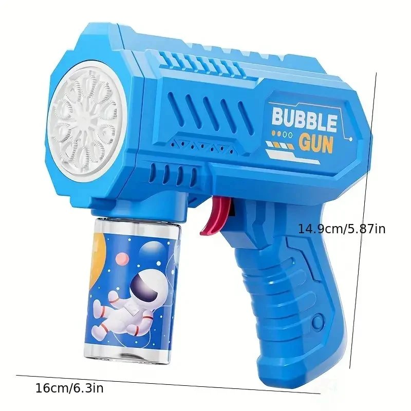10 Holes Kids Bubble Gun Toys Rocket Soap Bubbles Machine Gun Shape Automatic Blower With Light Toys For Boys Girls Xmas Gift