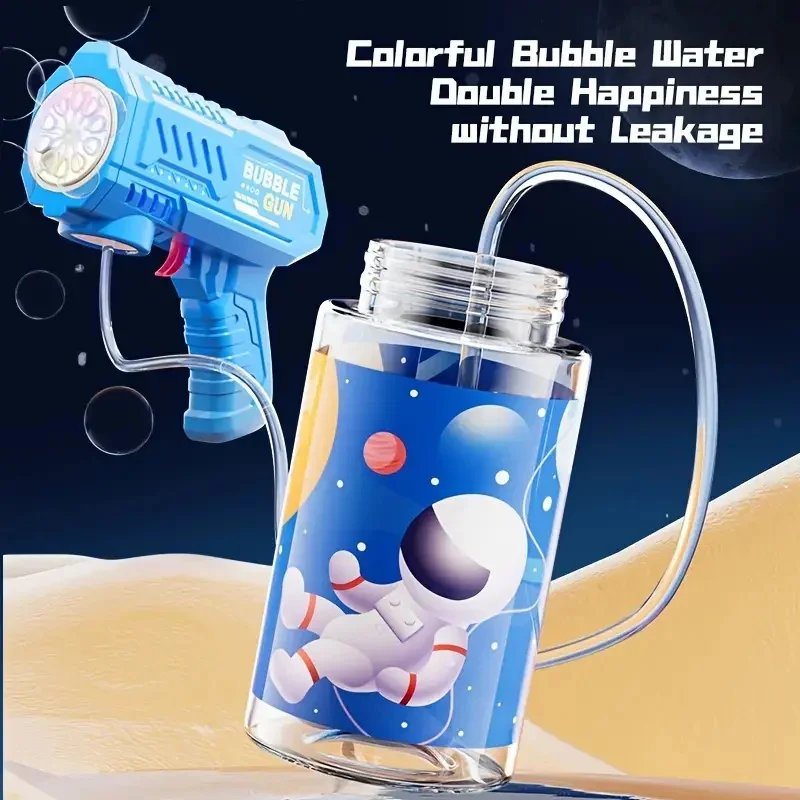 10 Holes Kids Bubble Gun Toys Rocket Soap Bubbles Machine Gun Shape Automatic Blower With Light Toys For Boys Girls Xmas Gift