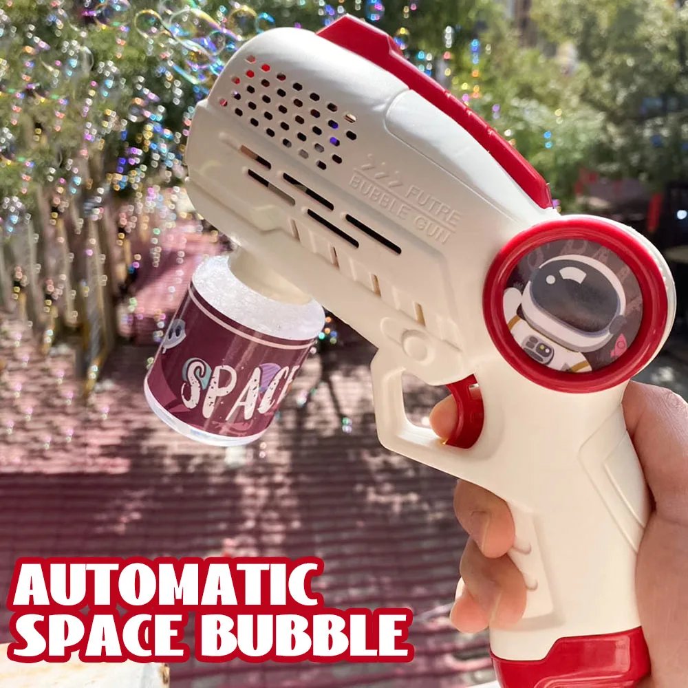 Electric Space Soap Bubble Gun Automatic Bubble Machine Maker Lights Astronaut Outdoor Games Park Toys for Kids Children’s Gift Electric Space Soap Bubble Gun Automatic Bubble Machine Maker Lights Astronaut Outdoor Games Park Toys for Kids Children's Gift