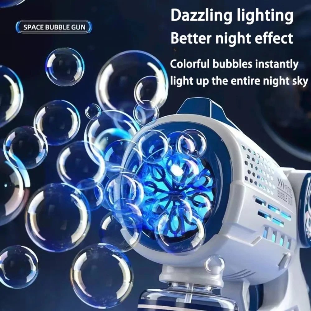 Electric Space Soap Bubble Gun Automatic Bubble Machine Maker Lights Astronaut Outdoor Games Park Toys for Kids Children’s Gift Electric Space Soap Bubble Gun Automatic Bubble Machine Maker Lights Astronaut Outdoor Games Park Toys for Kids Children's Gift