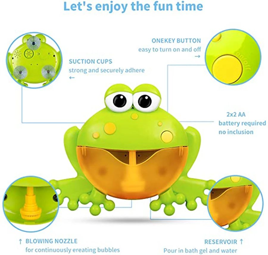 Baby Bath Toys Bubble Machine Duck Crabs Frog Music Kids Bath Toy Bathtub Automatic Bubble Maker Baby Bathroom Toy for Children