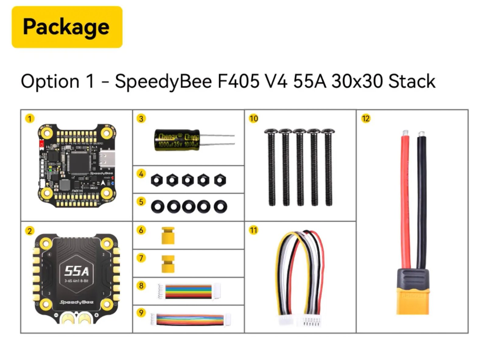 Speedybee F405 V4 Stack BLS 55A 4-in-1 ESC&FC 30x30 RC iNAV Betaflight Configure Bluetooth 3-6S FPV 5-8 inch frame Drone parts