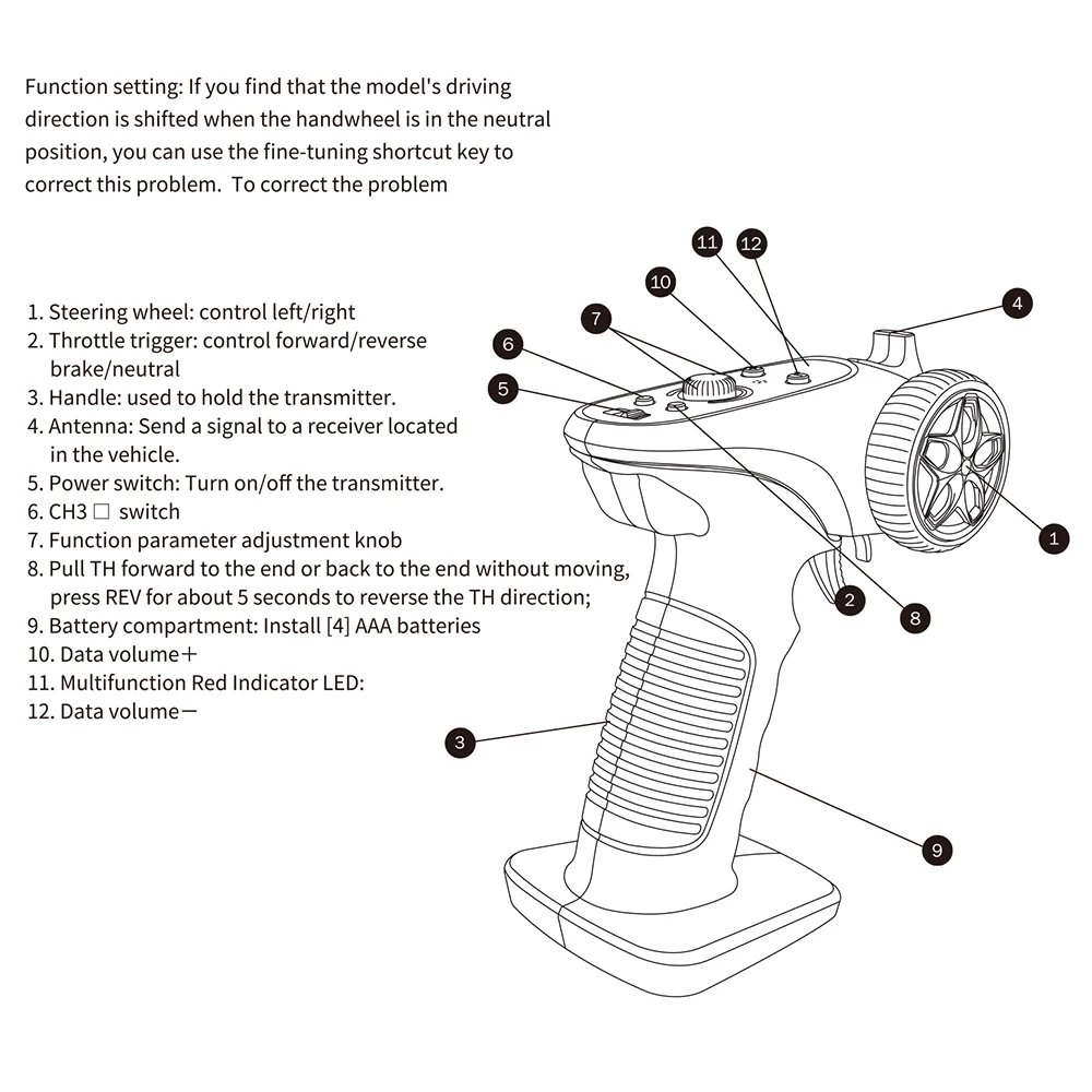 TX4 2.4GHz 4CH Radio System Transmitter Controller Remote Control w/ Receiver For RC Car Boat