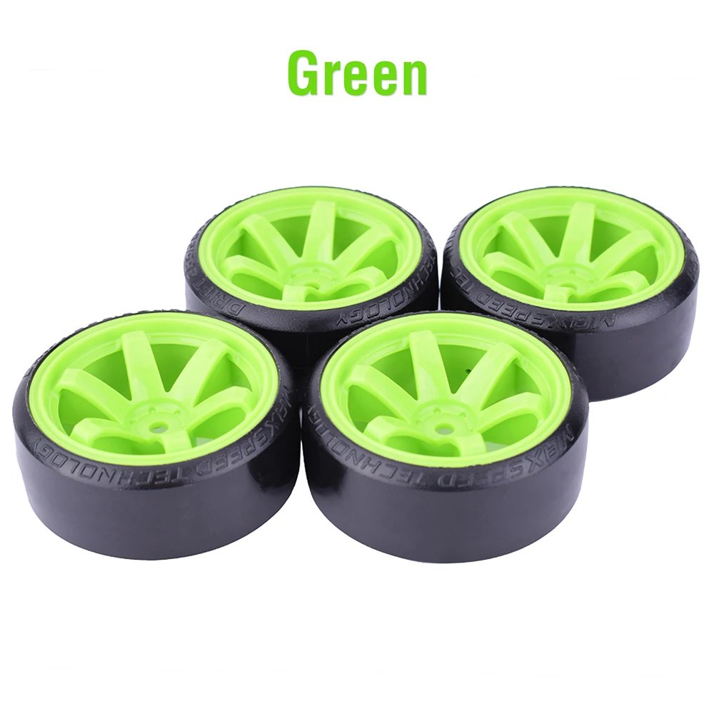 4PCS 1/10 RC Drift Cars Wheel Hub Hard Pattern Tyre for 1:10 HSP Redcat Wltoys WPL Tamiya Traxxas RC Drift Car Accessories Toys