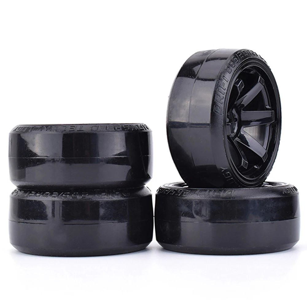 4PCS 1/10 RC Drift Cars Wheel Hub Hard Pattern Tyre for 1:10 HSP Redcat Wltoys WPL Tamiya Traxxas RC Drift Car Accessories Toys