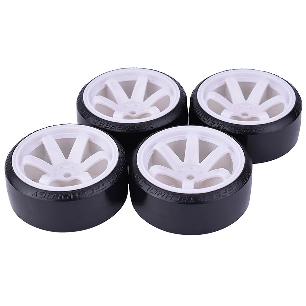4PCS 1/10 RC Drift Cars Wheel Hub Hard Pattern Tyre for 1:10 HSP Redcat Wltoys WPL Tamiya Traxxas RC Drift Car Accessories Toys