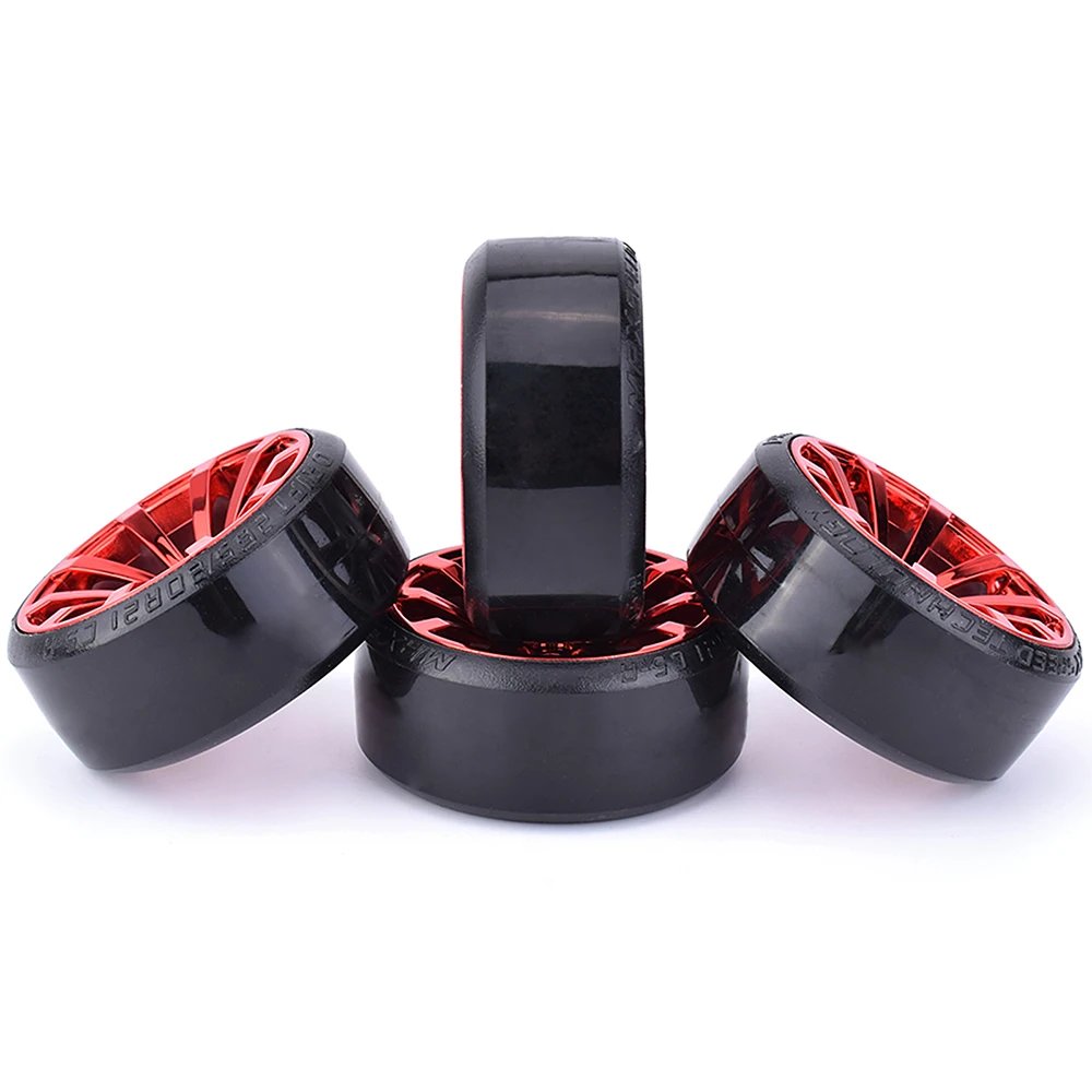 4PCS 1/10 RC Drift Cars Wheel Hub Hard Pattern Tyre for 1:10 HSP Redcat Wltoys WPL Tamiya Traxxas RC Drift Car Accessories Toys