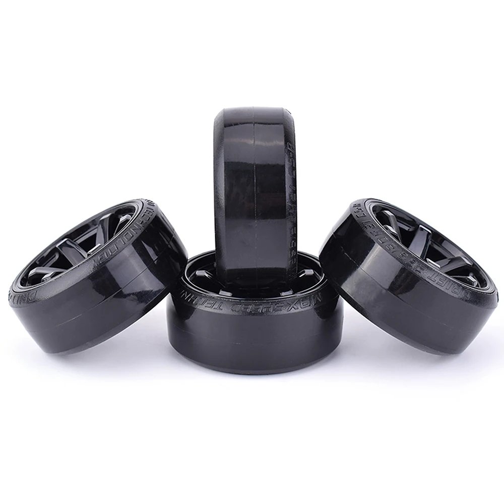 4PCS 1/10 RC Drift Cars Wheel Hub Hard Pattern Tyre for 1:10 HSP Redcat Wltoys WPL Tamiya Traxxas RC Drift Car Accessories Toys