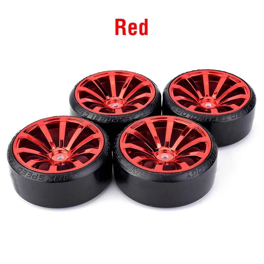 4PCS 1/10 RC Drift Cars Wheel Hub Hard Pattern Tyre for 1:10 HSP Redcat Wltoys WPL Tamiya Traxxas RC Drift Car Accessories Toys