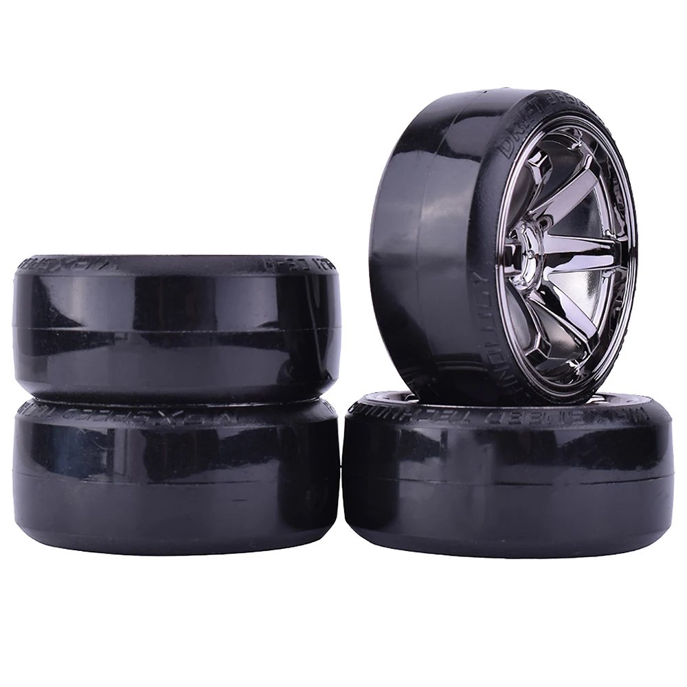 4PCS 1/10 RC Drift Cars Wheel Hub Hard Pattern Tyre for 1:10 HSP Redcat Wltoys WPL Tamiya Traxxas RC Drift Car Accessories Toys
