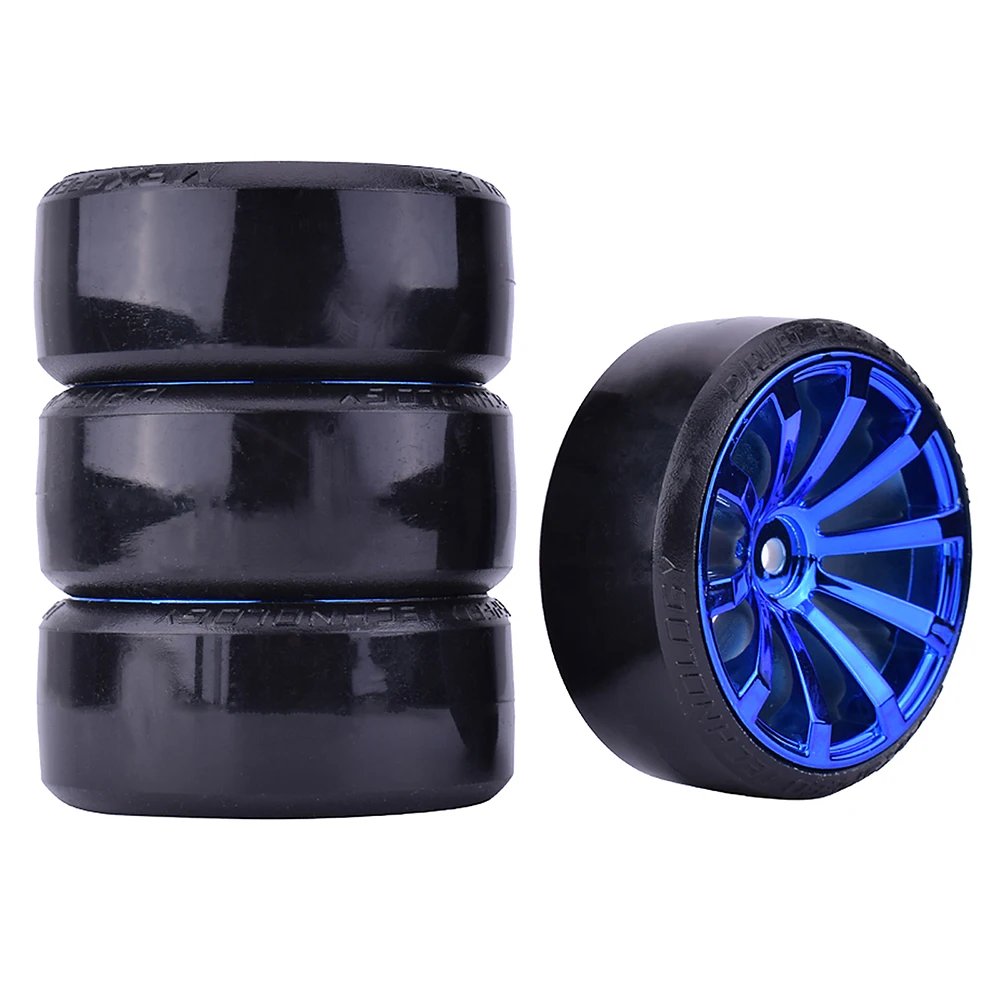 4PCS 1/10 RC Drift Cars Wheel Hub Hard Pattern Tyre for 1:10 HSP Redcat Wltoys WPL Tamiya Traxxas RC Drift Car Accessories Toys