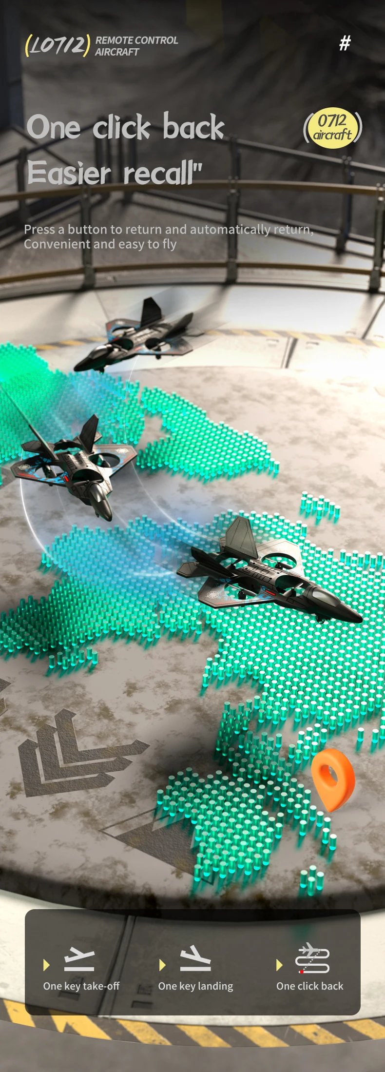 L0712 RC Plane 2.4G Remote Control Aircraft Gravity Sensing Aircraft Glider with Light EPP Foam Fighters for Boys Children