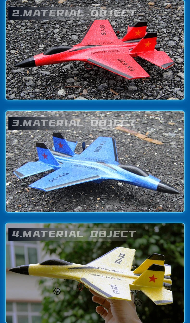 RC Plane SU35 2.4G With LED Lights Aircraft Remote Control Flying Model Glider EPP Foam Toys For Children Gifts VS SU57 Airplane