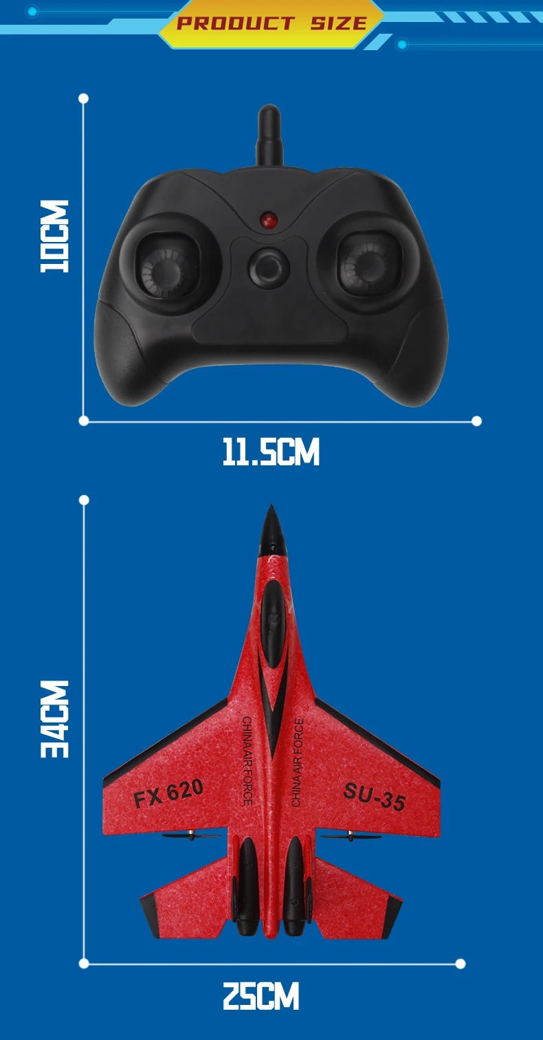 RC Plane SU35 2.4G With LED Lights Aircraft Remote Control Flying Model Glider EPP Foam Toys For Children Gifts VS SU57 Airplane