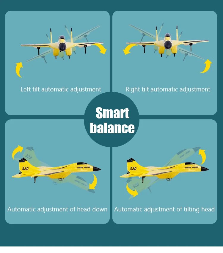 Parkten 2.4G 2CH Glider RC Ariplane P320 Fixed Wing Fighter Aircra Hand Throwing Foam Outdoor Toys For Boys Birthday Gift