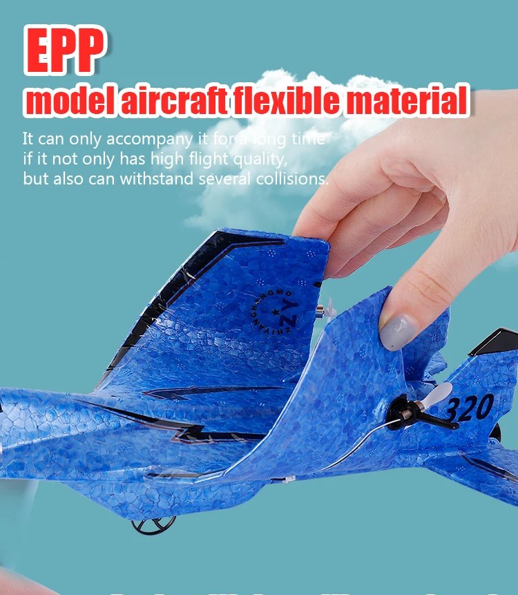 Parkten 2.4G 2CH Glider RC Ariplane P320 Fixed Wing Fighter Aircra Hand Throwing Foam Outdoor Toys For Boys Birthday Gift