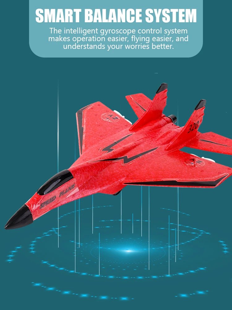 Parkten 2.4G 2CH Glider RC Ariplane P320 Fixed Wing Fighter Aircra Hand Throwing Foam Outdoor Toys For Boys Birthday Gift