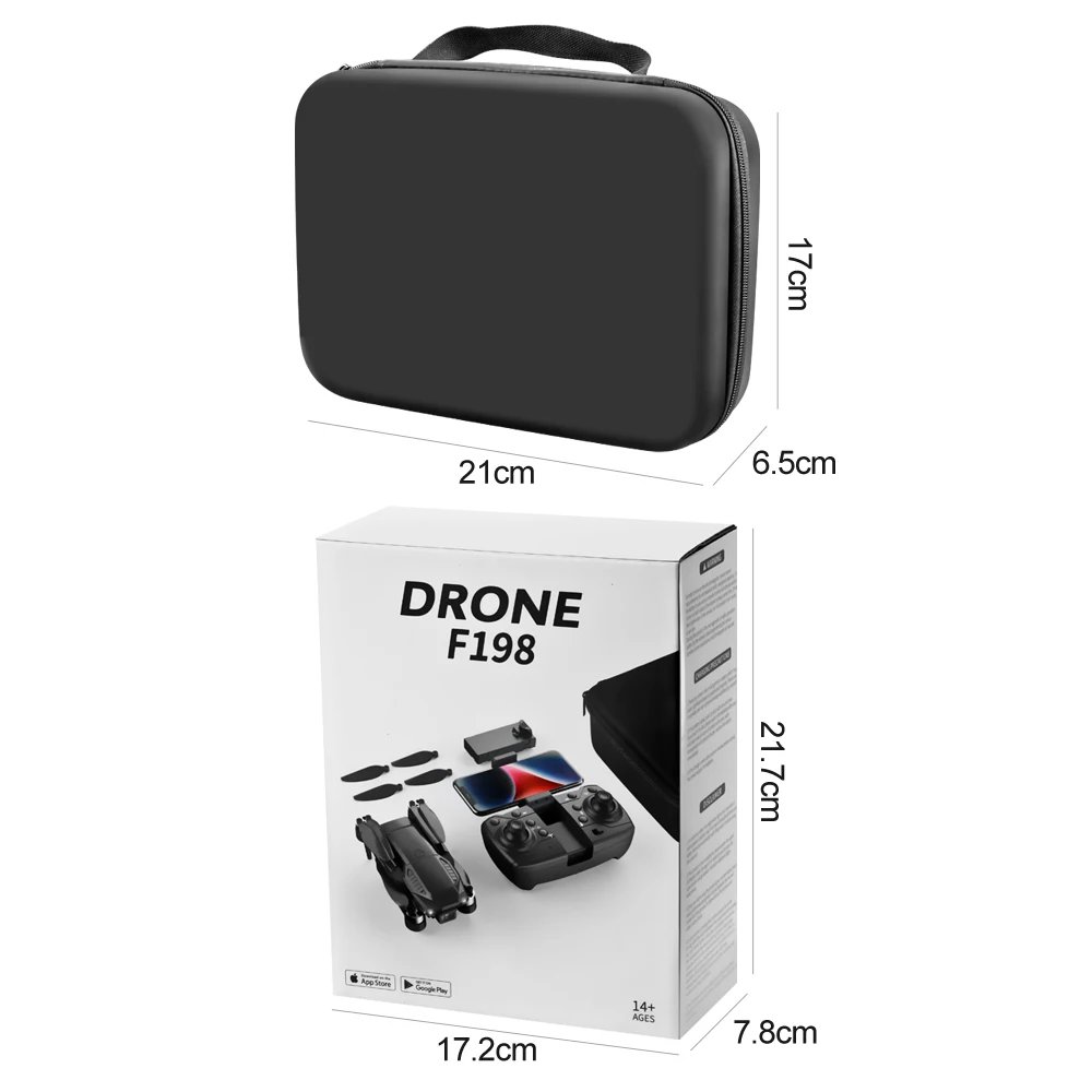 New F198 Drone Professional Dual Camera With 1080P WIFI FPV HD Aerial Photography Wide Angle Brushless RC Foldable Quadcopter