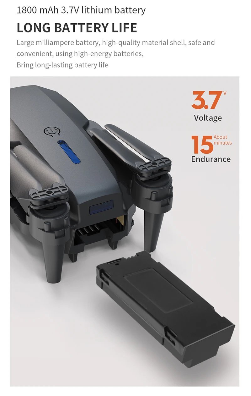 E88Pro 4K WIFI FPV Professional Grade RC Drone Foldable Helicopter 1080P Wide Angle HD Dual Camera Height Hold Gift Toy