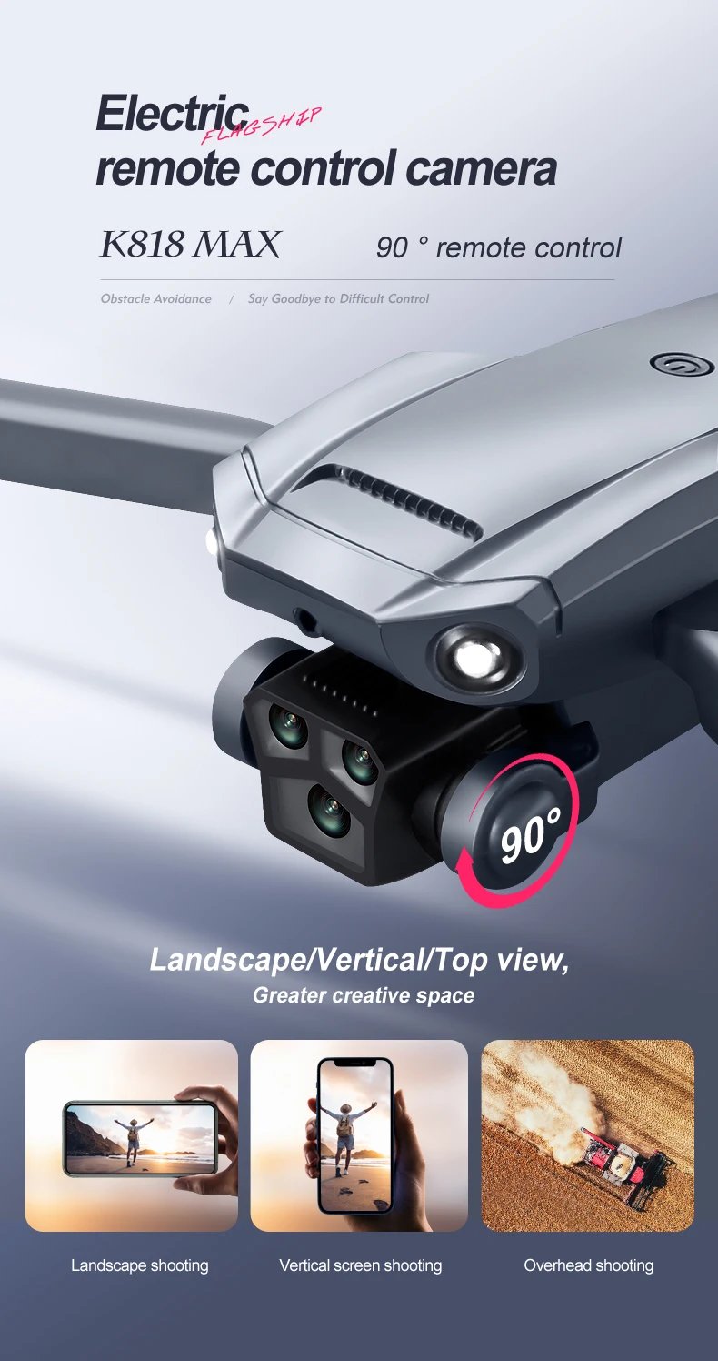 Xiaomi K818 Max Drone 8K Aerial Photography HD Camera Professional Brushless Motor Obstacle Avoidance Folding Quadcopter RC UAV