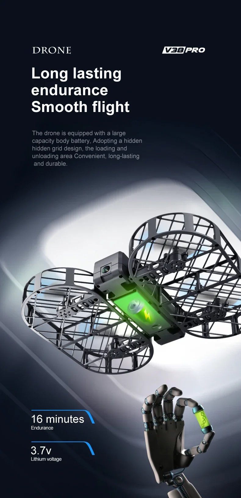 New V38 Mini Drone 8K Profesional WIFI FPV Camera HD 6K Pocket Remote Control Helicopter Foldable Quadcopter Toys Gift for Kids