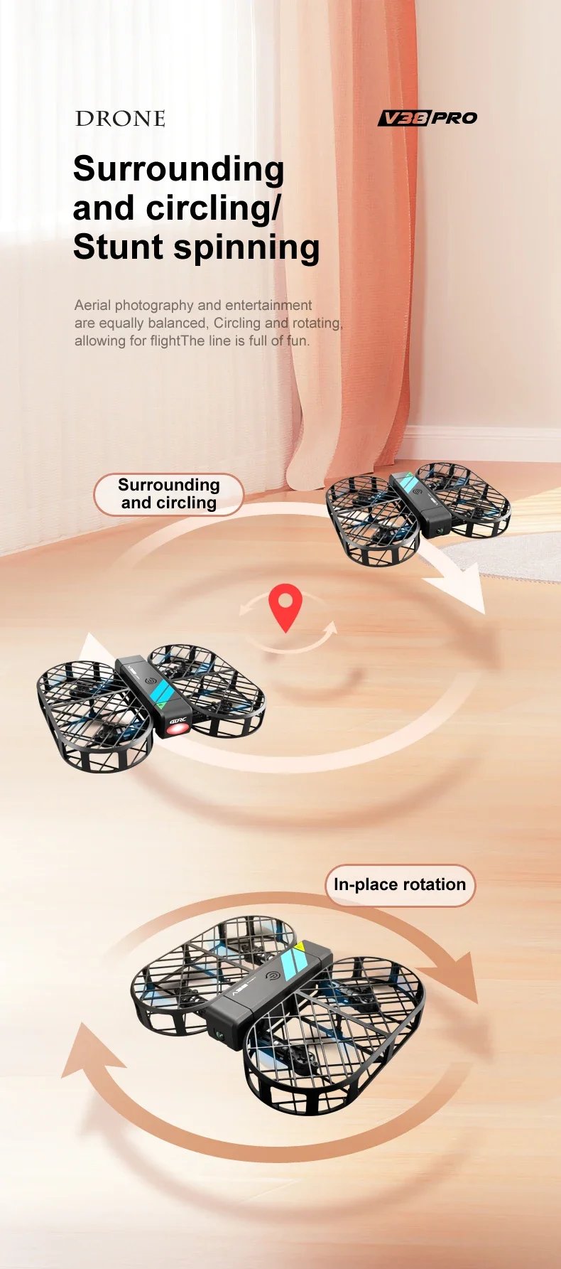 New V38 Mini Drone 8K Profesional WIFI FPV Camera HD 6K Pocket Remote Control Helicopter Foldable Quadcopter Toys Gift for Kids