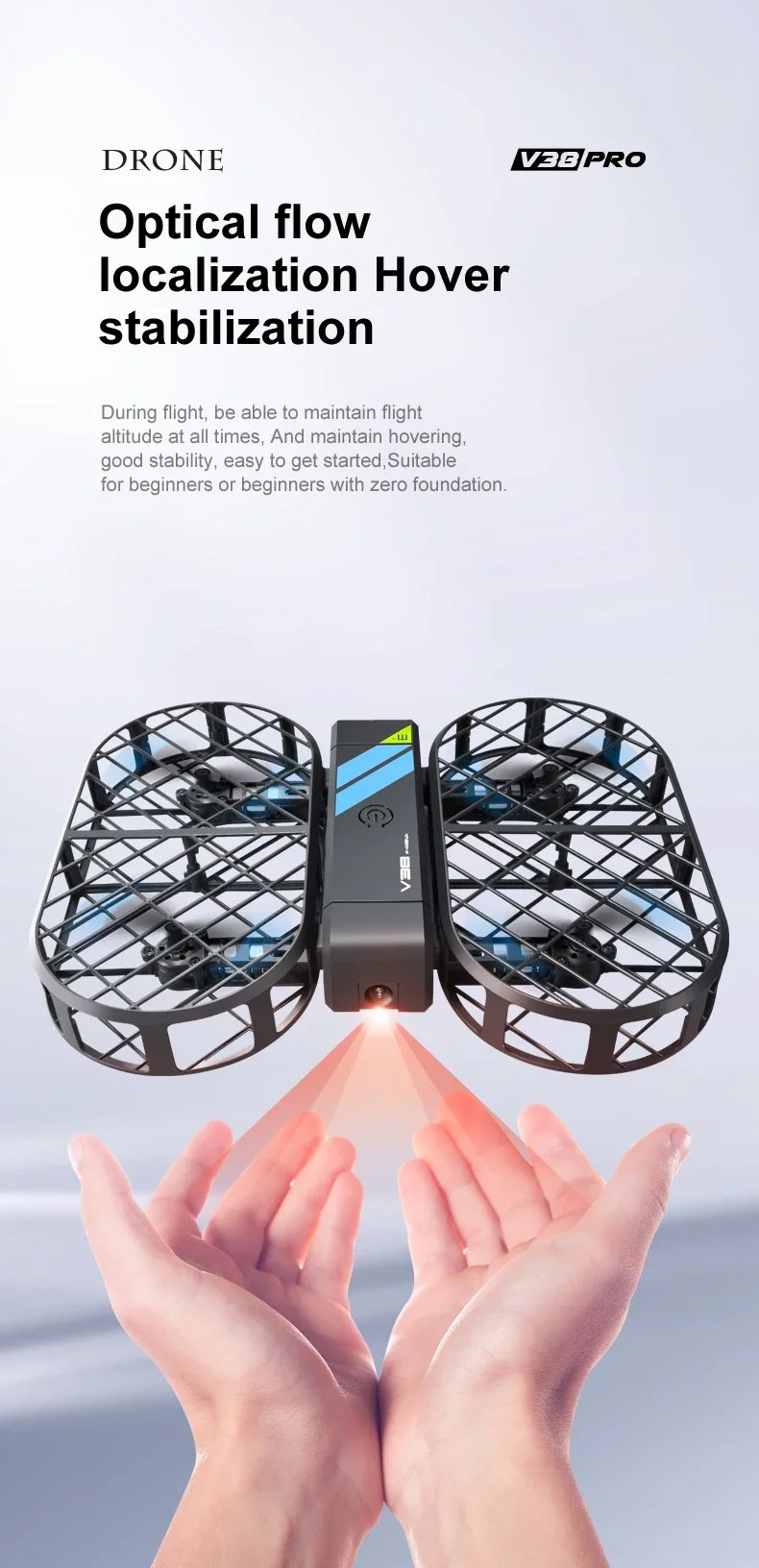 New V38 Mini Drone 8K Profesional WIFI FPV Camera HD 6K Pocket Remote Control Helicopter Foldable Quadcopter Toys Gift for Kids