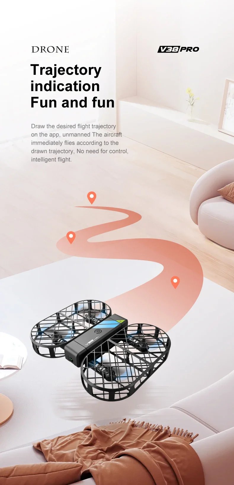 New V38 Mini Drone 8K Profesional WIFI FPV Camera HD 6K Pocket Remote Control Helicopter Foldable Quadcopter Toys Gift for Kids