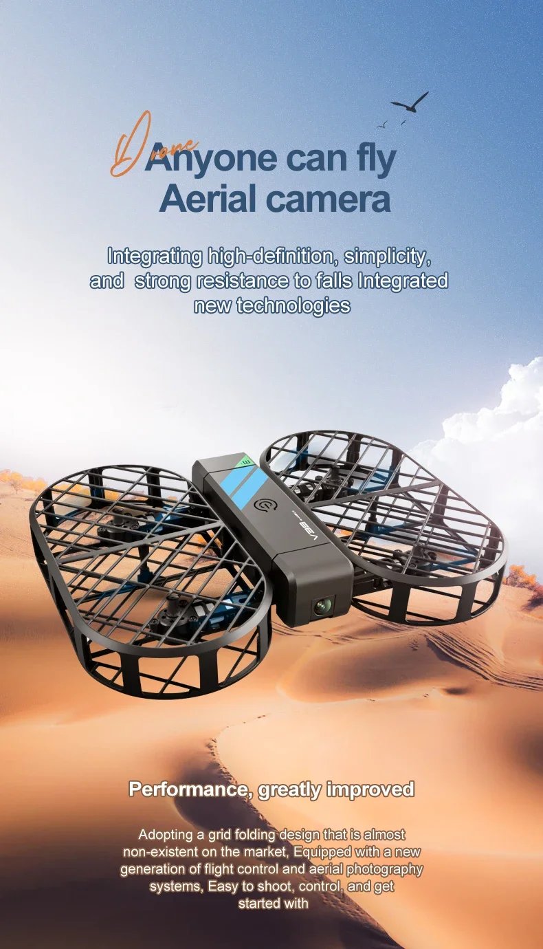 New V38 Mini Drone 8K Profesional WIFI FPV Camera HD 6K Pocket Remote Control Helicopter Foldable Quadcopter Toys Gift for Kids