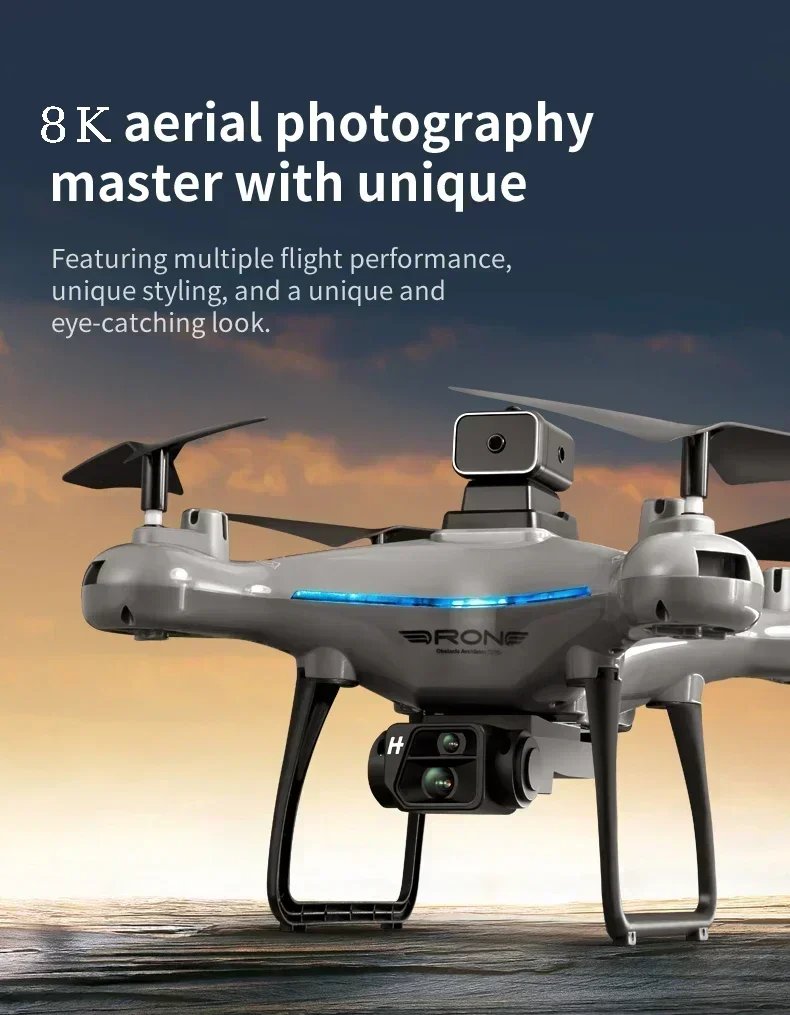 KY102 Drone Professional 8K HD Dual Camera Aerial 360 Obstacle Avoidance Optical Flow Four-Axis RC Aerocraft Drone 2024 New Toy