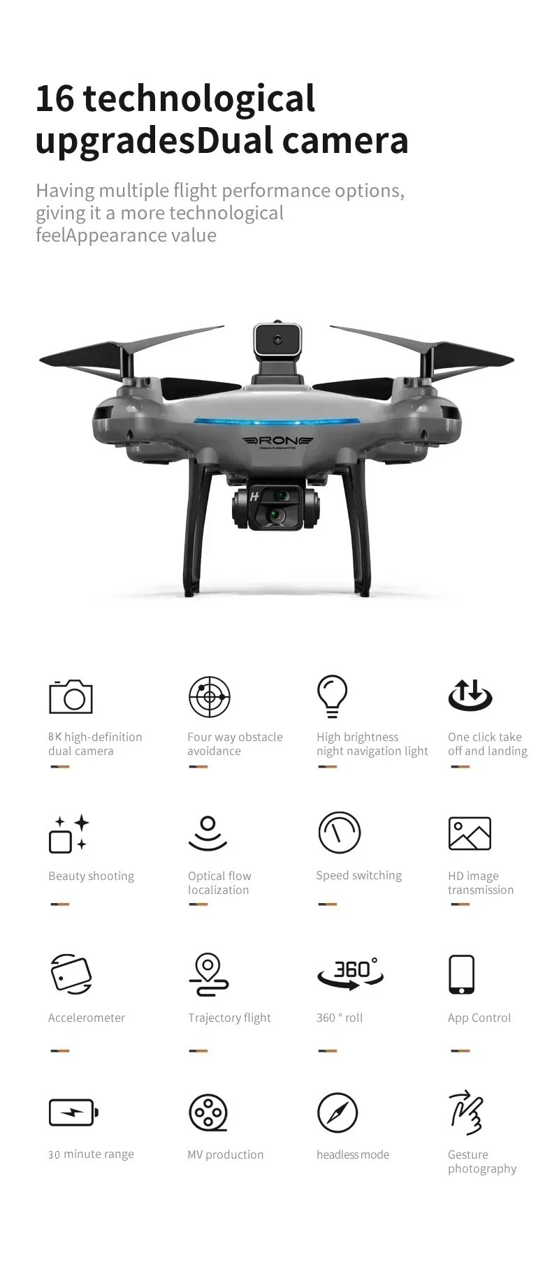 KY102 Drone Professional 8K HD Dual Camera Aerial 360 Obstacle Avoidance Optical Flow Four-Axis RC Aerocraft Drone 2024 New Toy