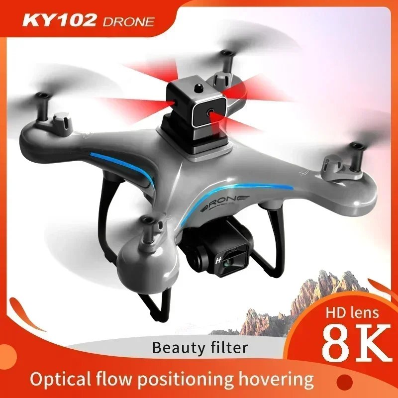 KY102 Drone Professional 8K HD Dual Camera Aerial 360 Obstacle Avoidance Optical Flow Four-Axis RC Aerocraft Drone 2024 New Toy