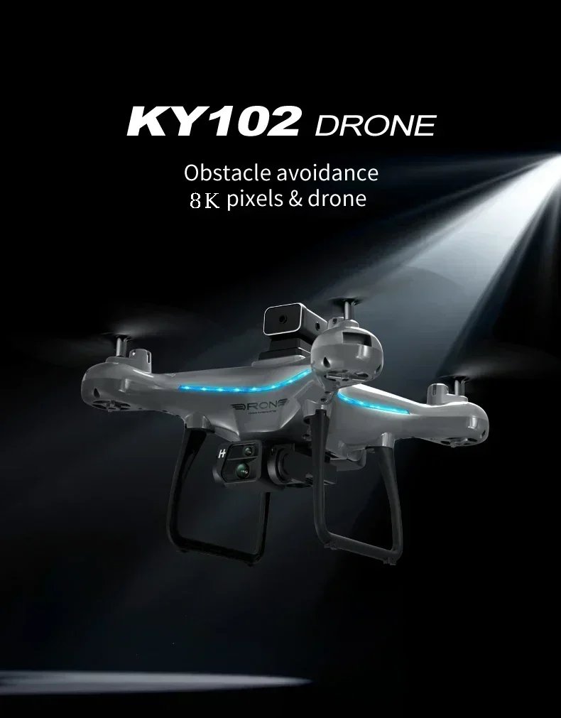 KY102 Drone Professional 8K HD Dual Camera Aerial 360 Obstacle Avoidance Optical Flow Four-Axis RC Aerocraft Drone 2024 New Toy