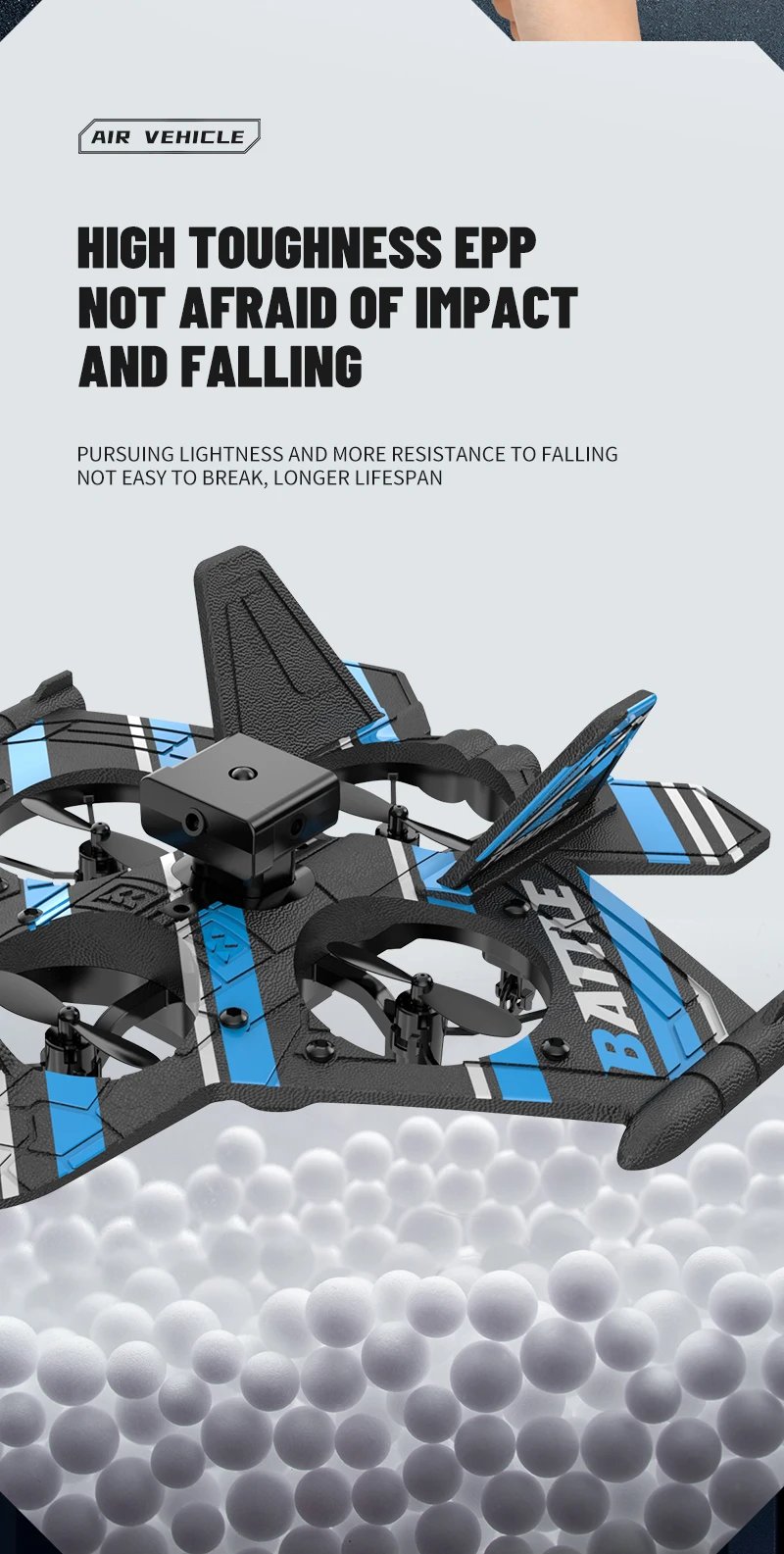 RC Plane with Camera Helicopter Remote Control Aircraft Obstacle Avoidance Fighter 2.4G Airplane EPP Foam Plane Children Toys