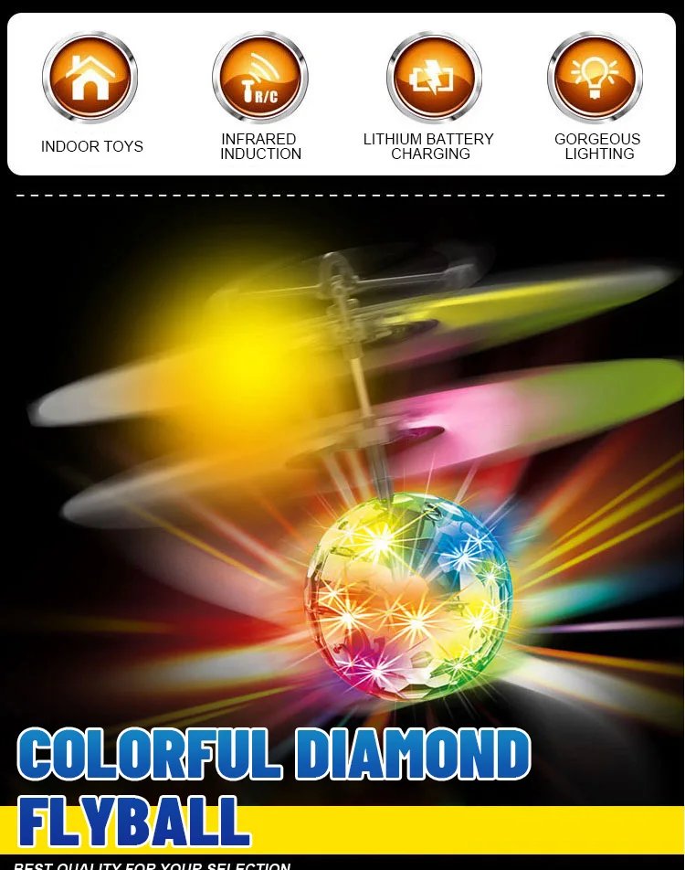Flying Luminous Ball RC Kid's Flying Ball Anti-stress Drone Helicopter Infrared Induction Aircraft Remote Control Toys Gifts