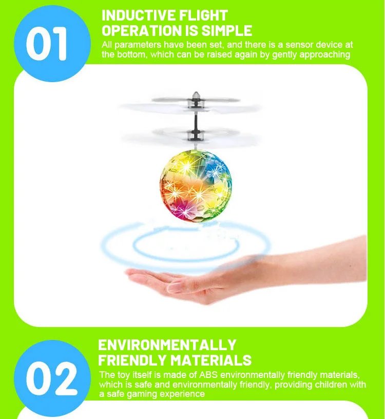 Flying Luminous Ball RC Kid's Flying Ball Anti-stress Drone Helicopter Infrared Induction Aircraft Remote Control Toys Gifts