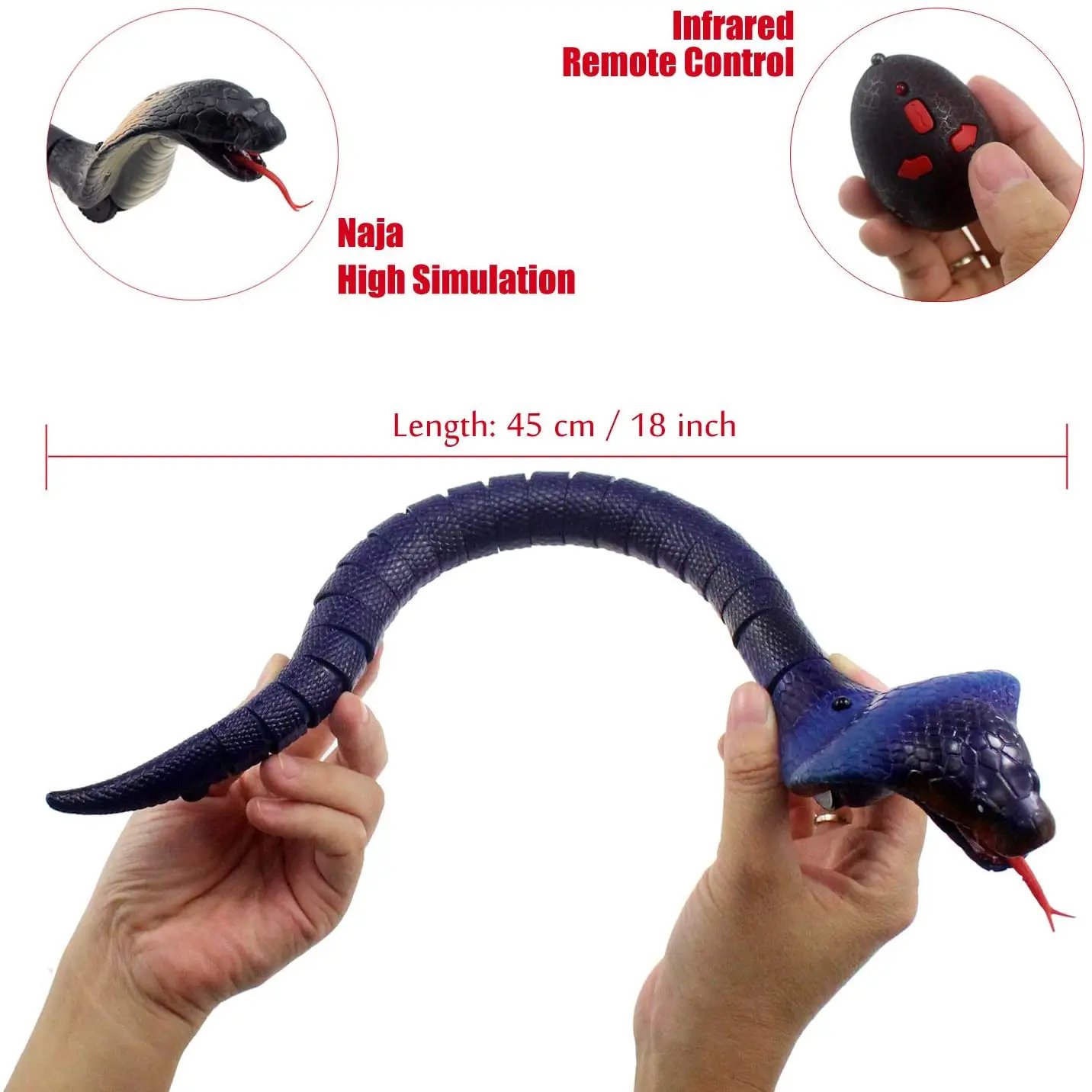 RC Snake Realistic Snake Toys Infrared Receiver Electric Simulated Animal Cobra Viper Toy Joke Trick Mischief For Kids Halloween