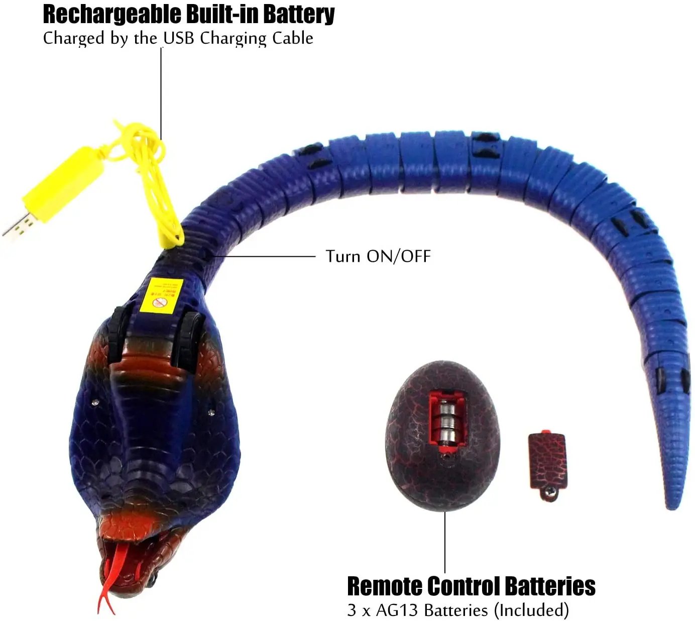 RC Snake Realistic Snake Toys Infrared Receiver Electric Simulated Animal Cobra Viper Toy Joke Trick Mischief For Kids Halloween