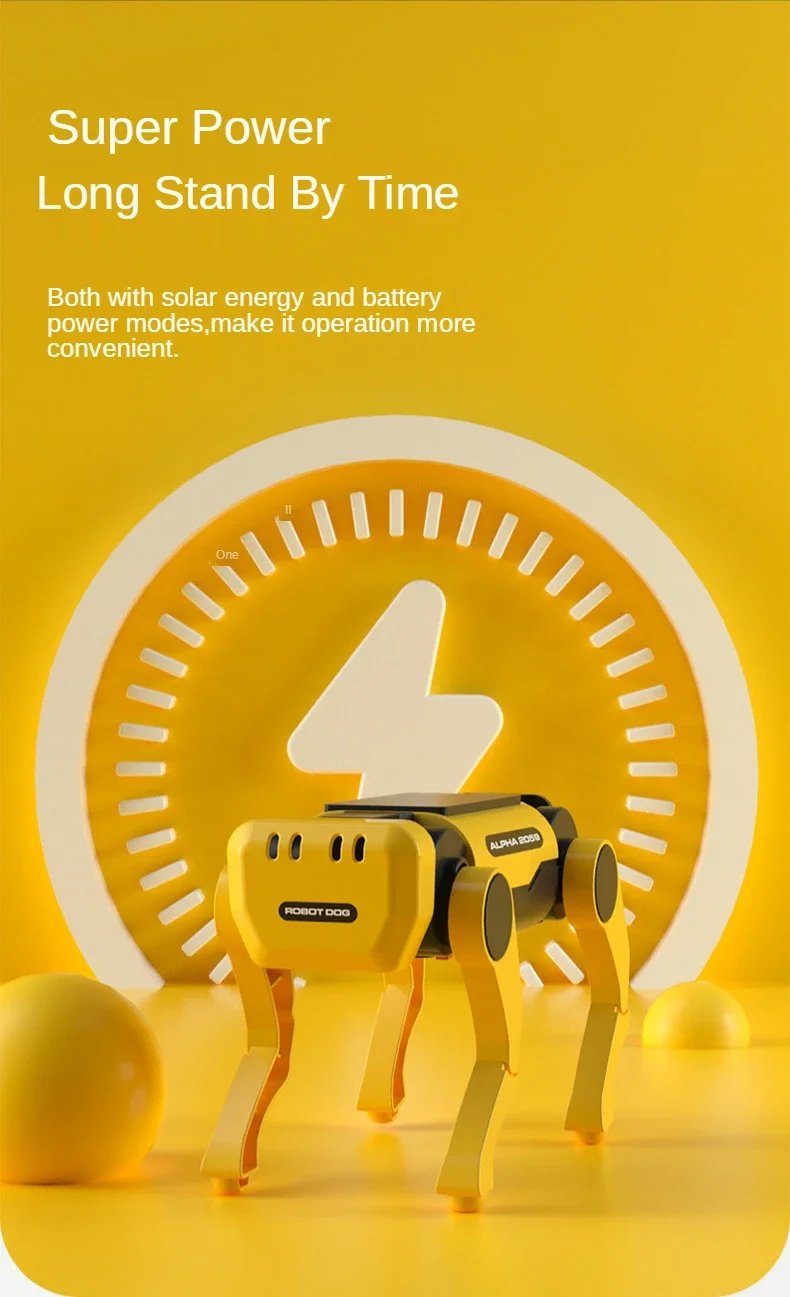 New Emo Robot Solar Electric Mechanical Dog Cow Children Educational Assembly Tech Puzzle Toy Bionic Smart Robot Dog Toys Gifts