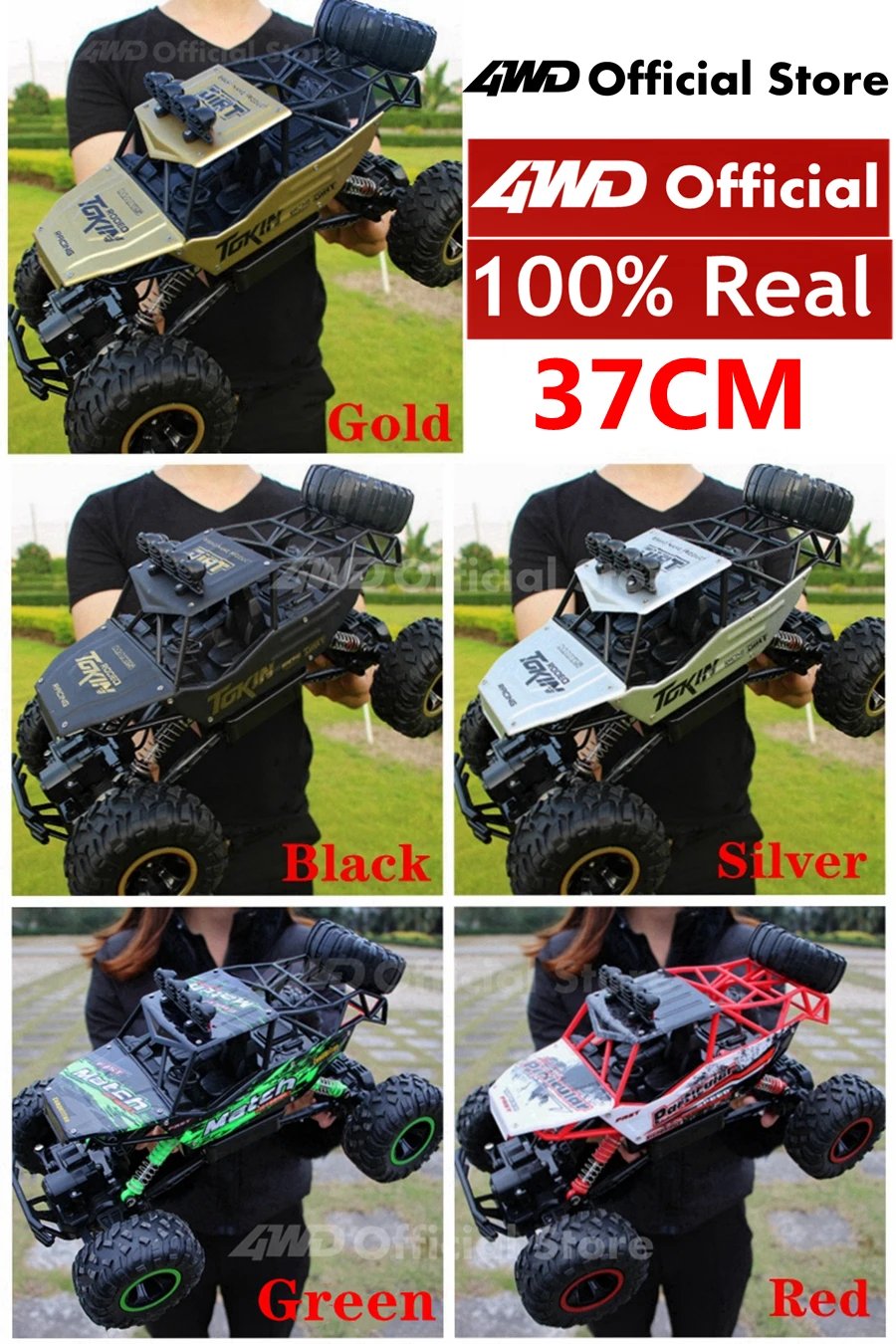 4WD RC Car Off Road 4x4 Remote Control Cars Radio Buggy Truck Racing Drift with Led Lights Toys Gift for Boys Girls Children Kid
