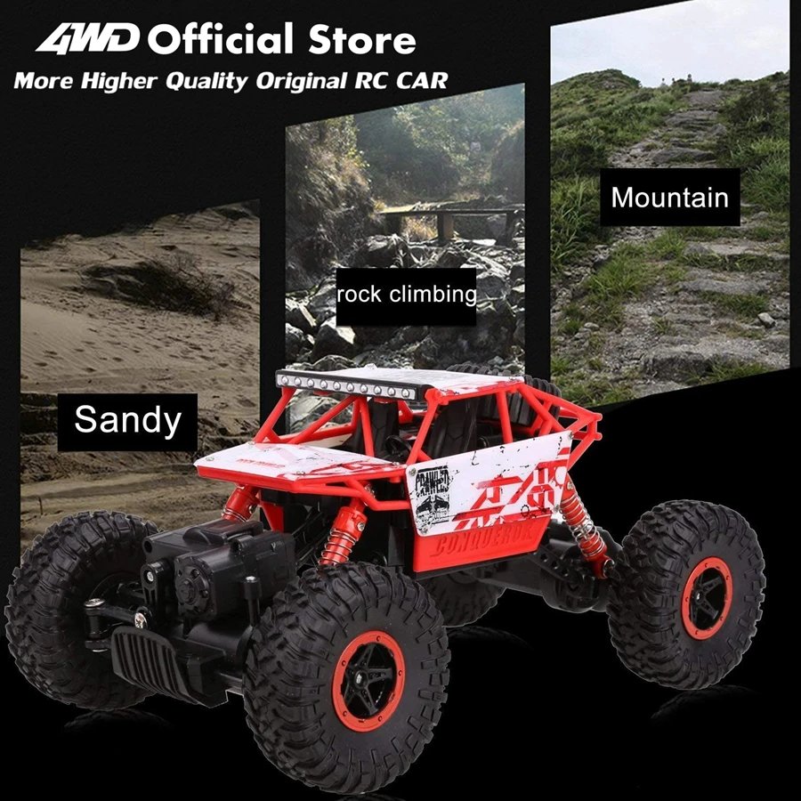 4WD RC Car Off Road 4x4 Remote Control Cars Radio Buggy Truck Racing Drift with Led Lights Toys Gift for Boys Girls Children Kid