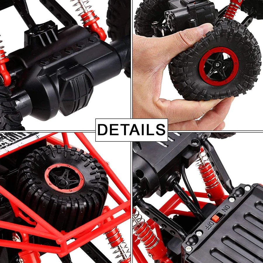 4WD RC Car Off Road 4x4 Remote Control Cars Radio Buggy Truck Racing Drift with Led Lights Toys Gift for Boys Girls Children Kid